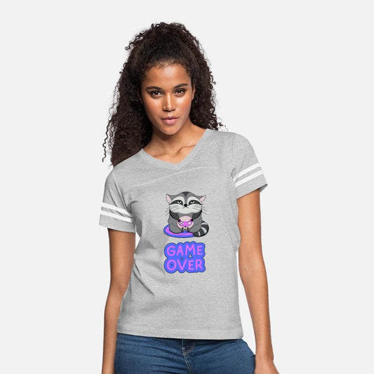 Game Over fat wicked raccoon playing on a console