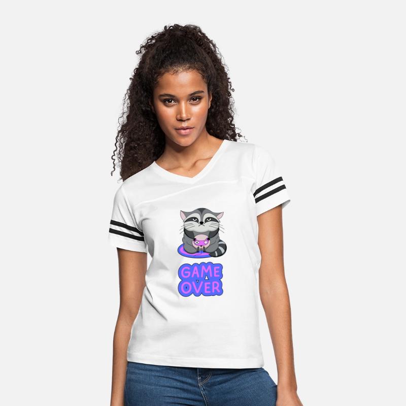 Game Over fat wicked raccoon playing on a console