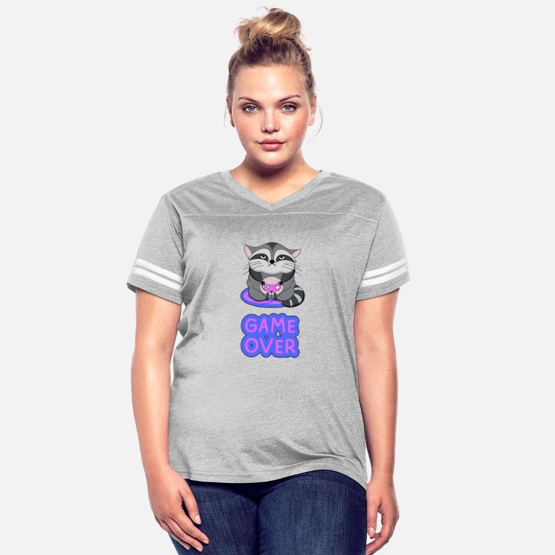 Game Over fat wicked raccoon playing on a console