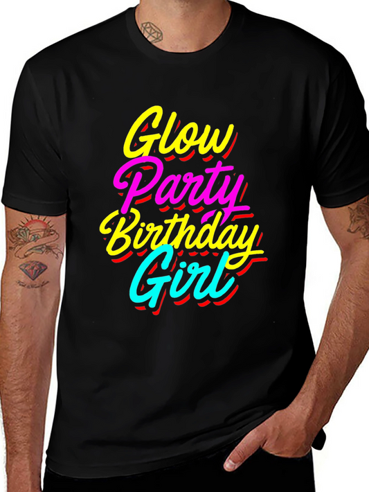 Glow Party Birthday Girl Graphic Tee - Fun & Festive!
