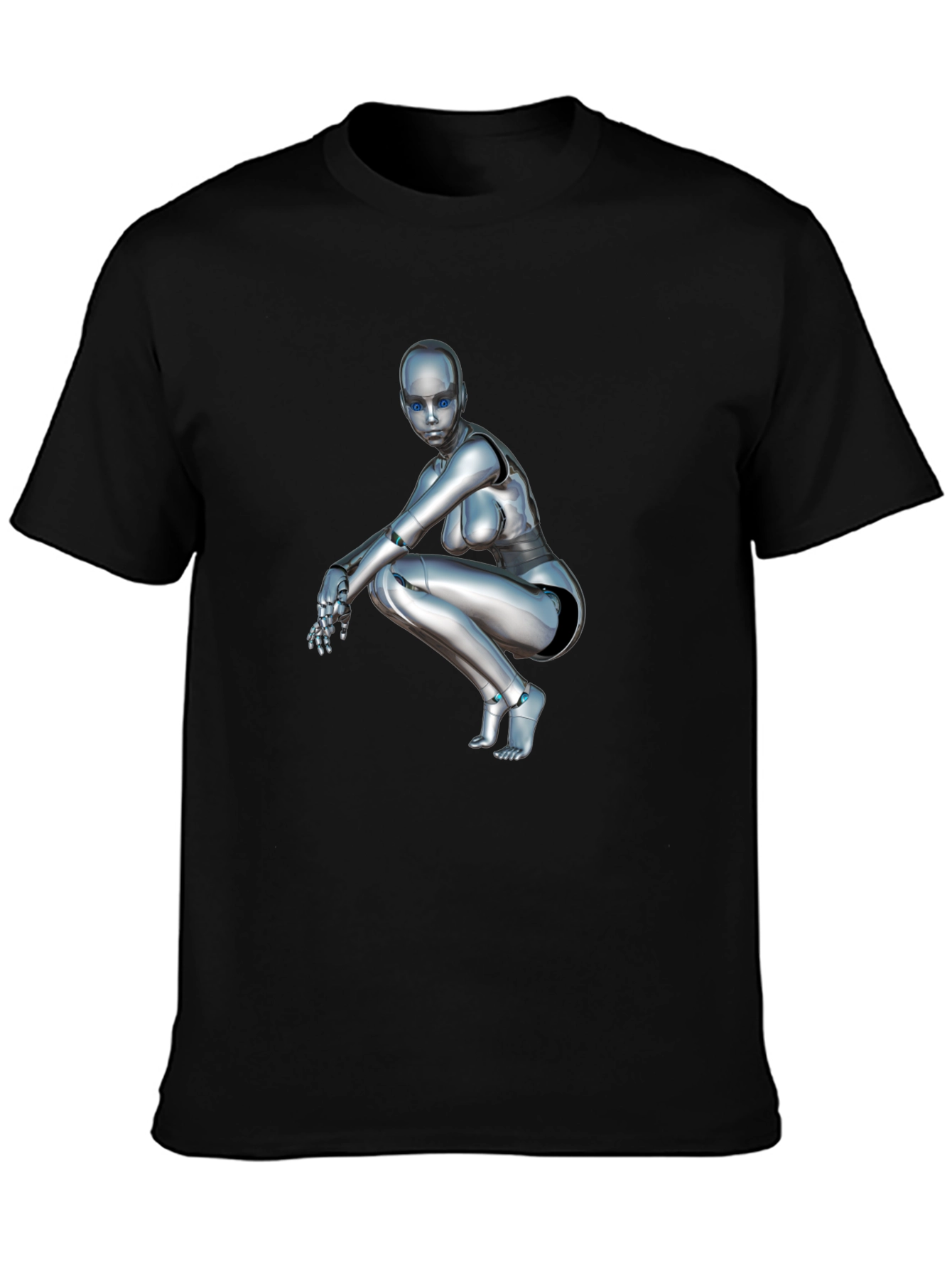 Robot Girl Graphic Tee - Sci-Fi Fashion