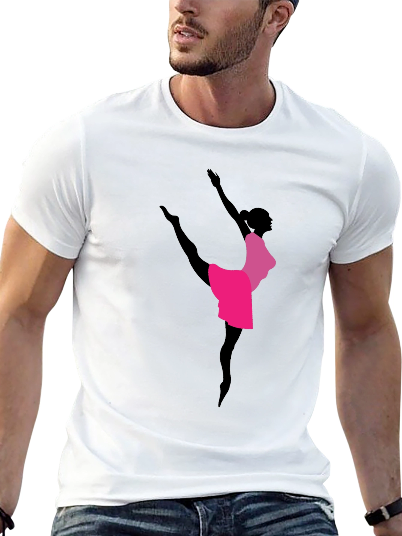 Elegant Ballerina Graphic Tee - Dancer Shirt