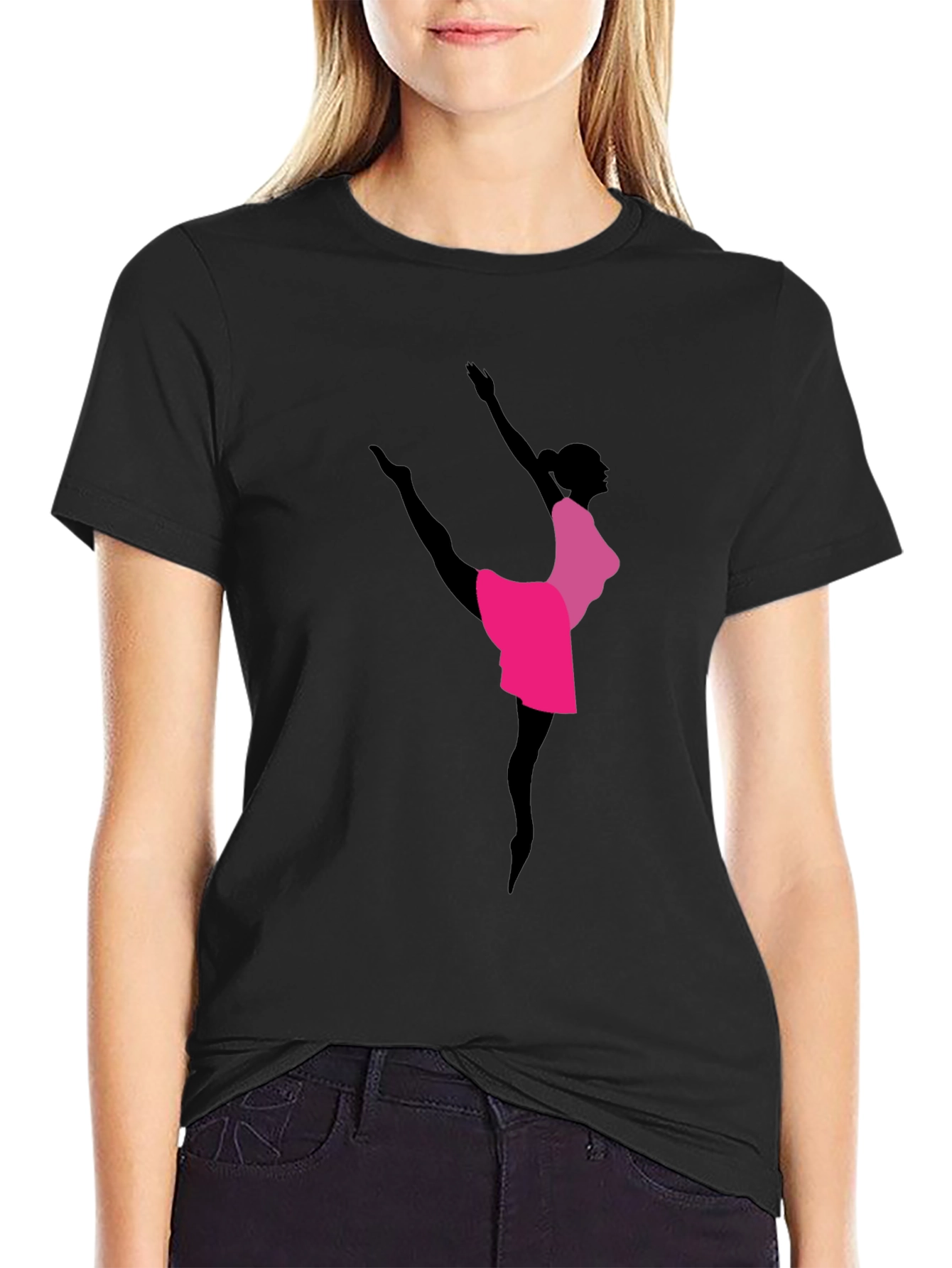Elegant Ballerina Graphic Tee - Dancer Shirt