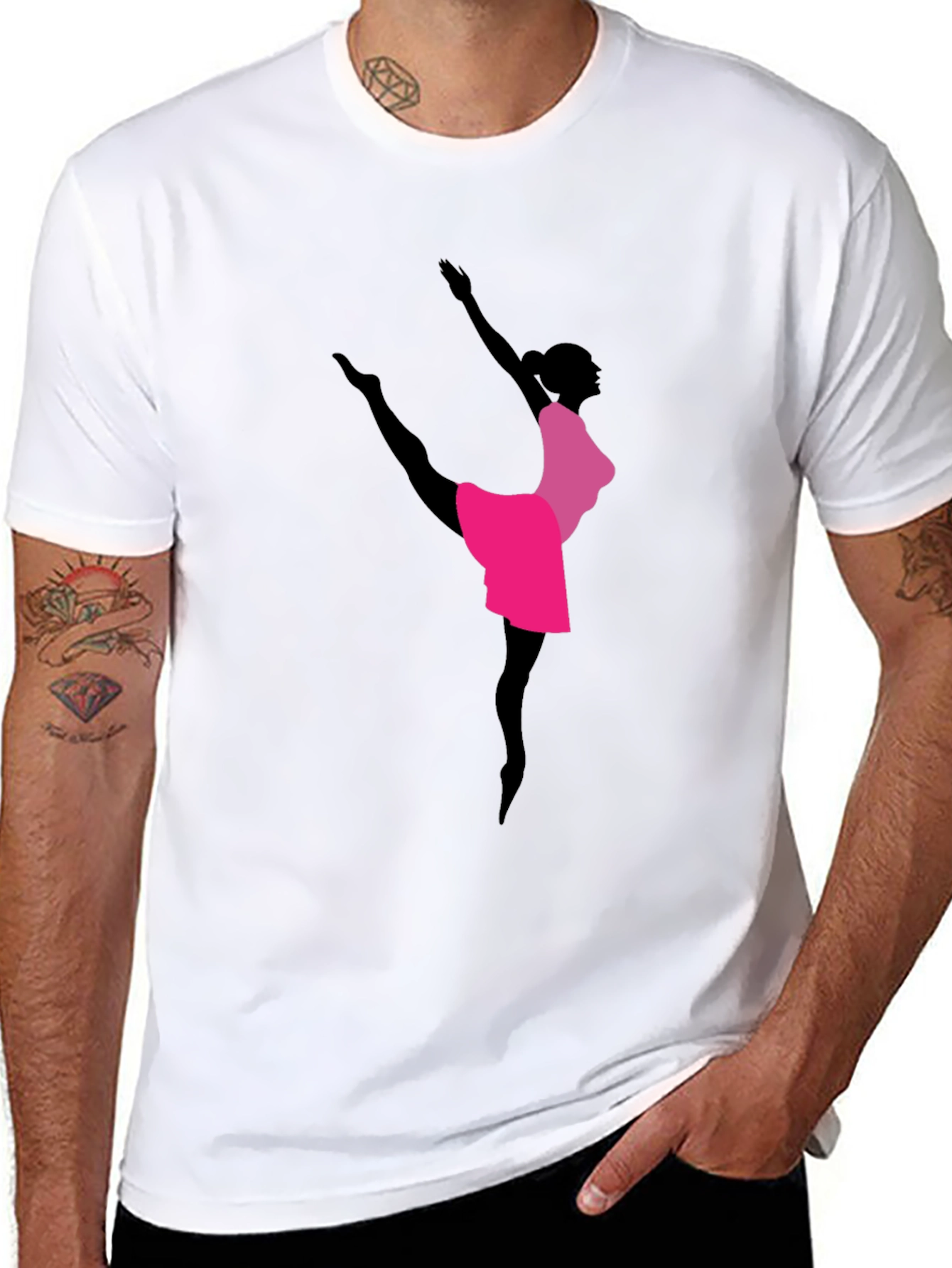Elegant Ballerina Graphic Tee - Dancer Shirt