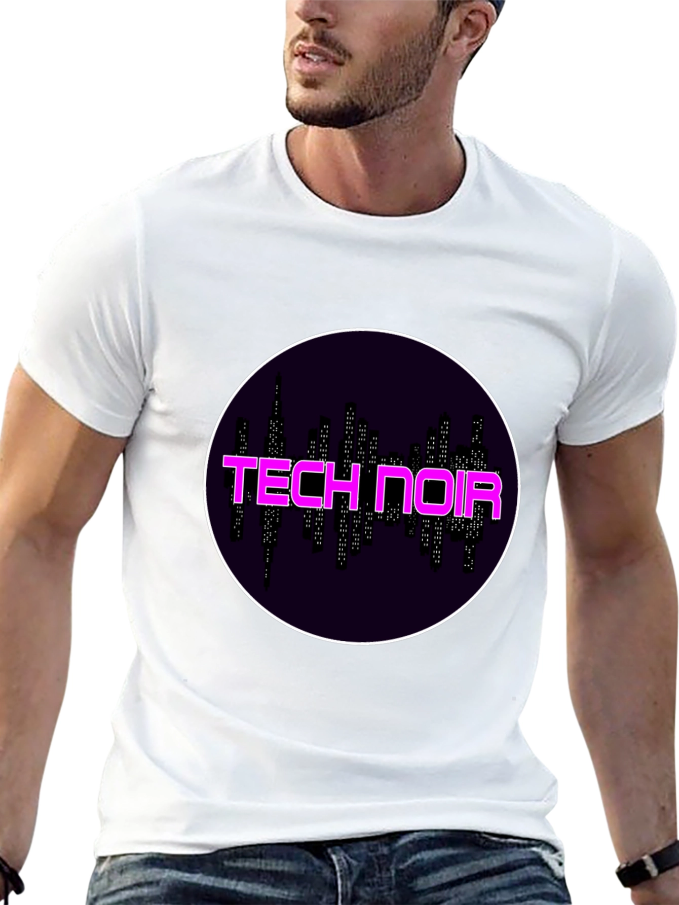 Tech Noir Graphic Tee - Black