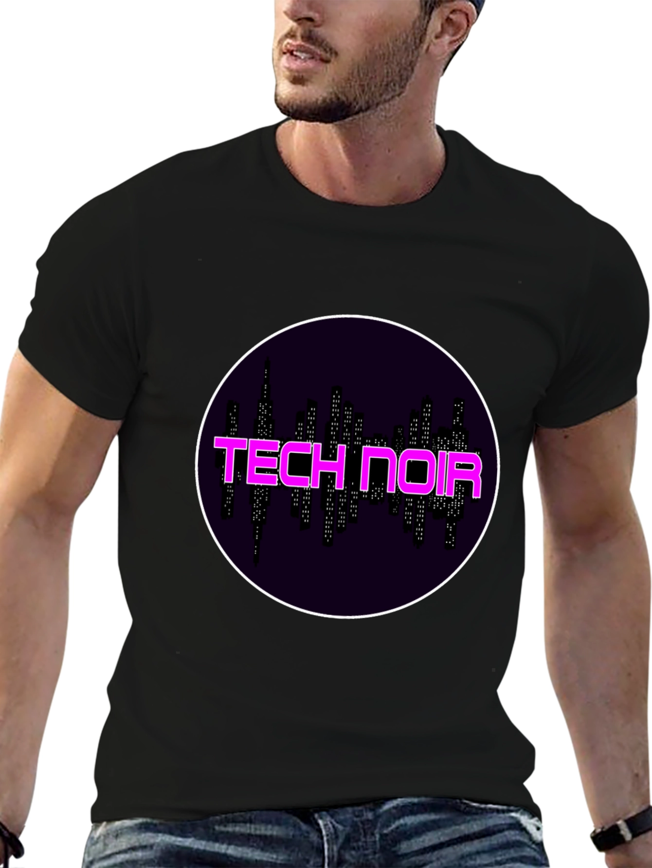 Tech Noir Graphic Tee - Black