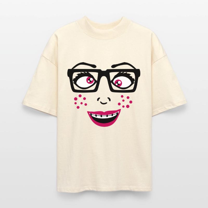 Geek nerd horny smart woman female girl sexy face