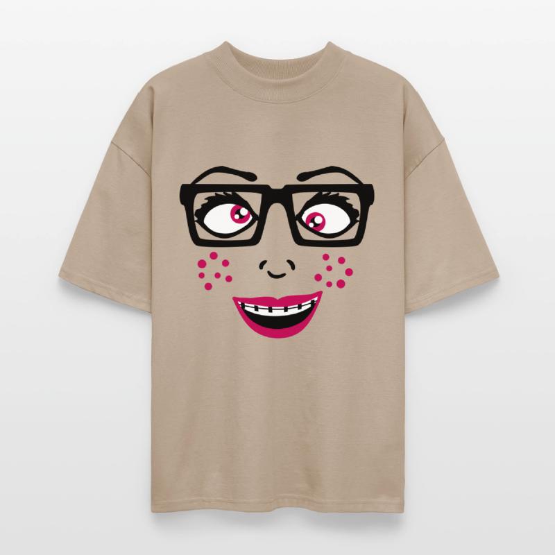 Geek nerd horny smart woman female girl sexy face