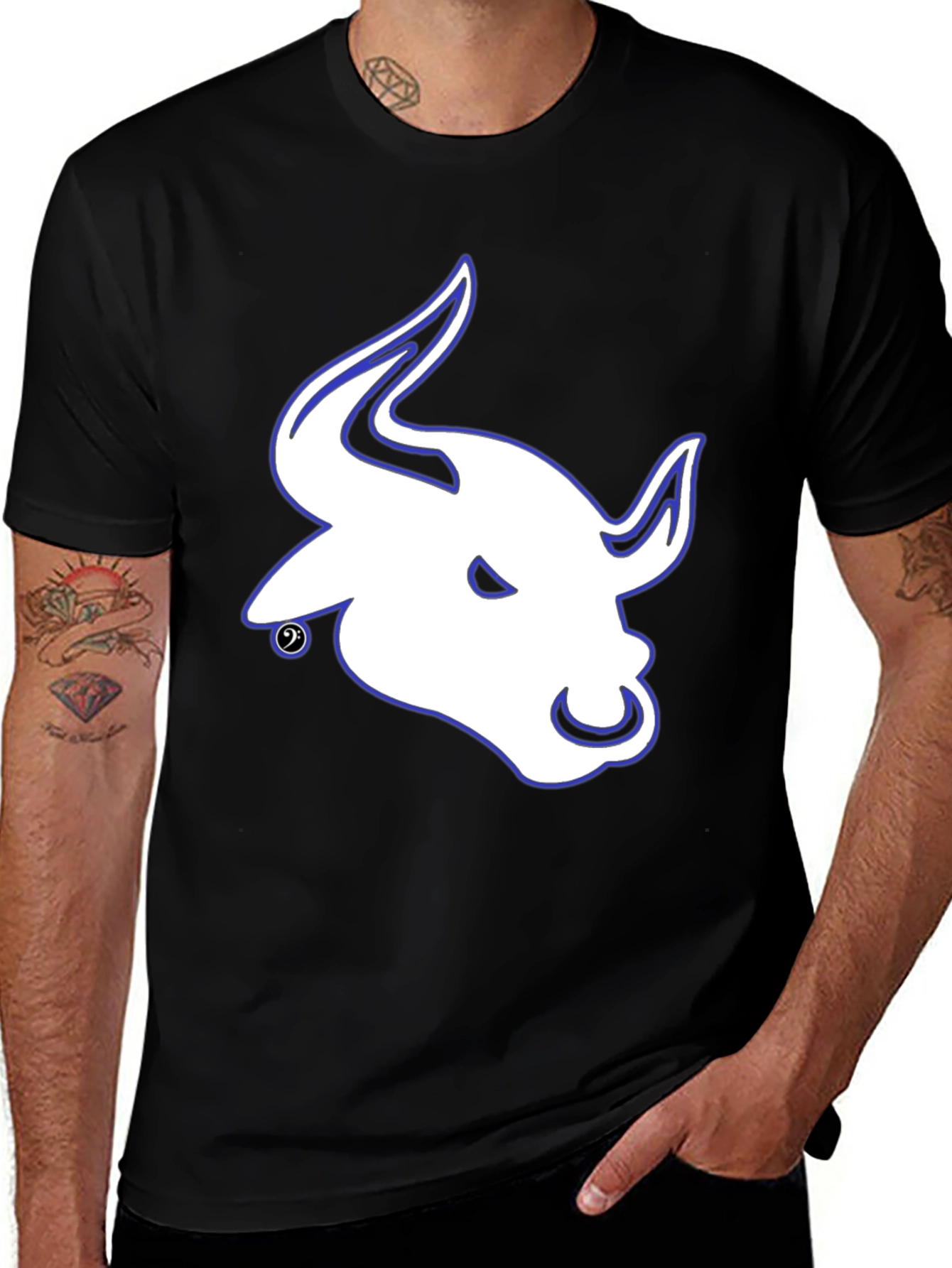 Bull Head Graphic Black T-Shirt