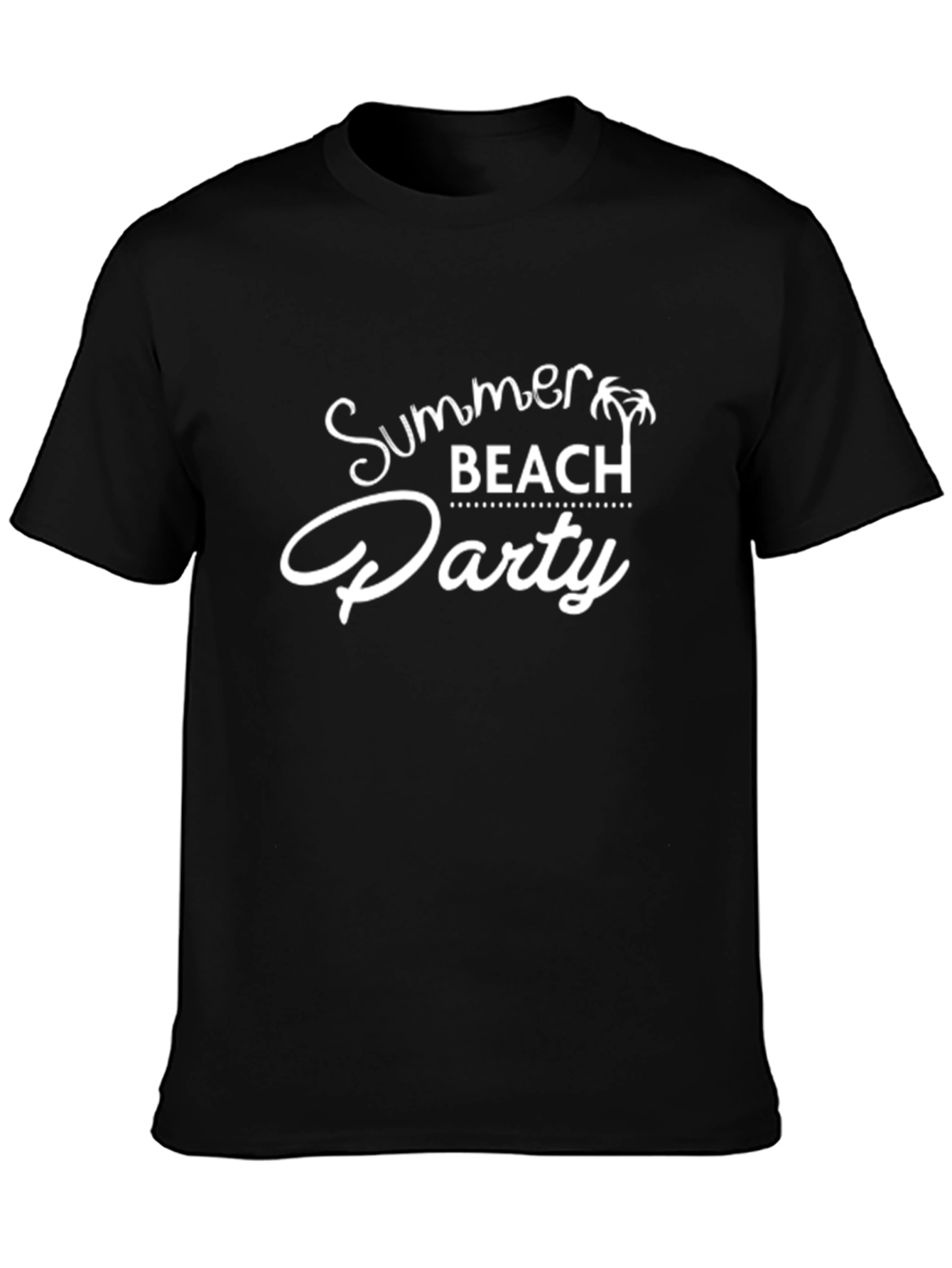 Summer Beach Party Graphic T-Shirt - Classic Black