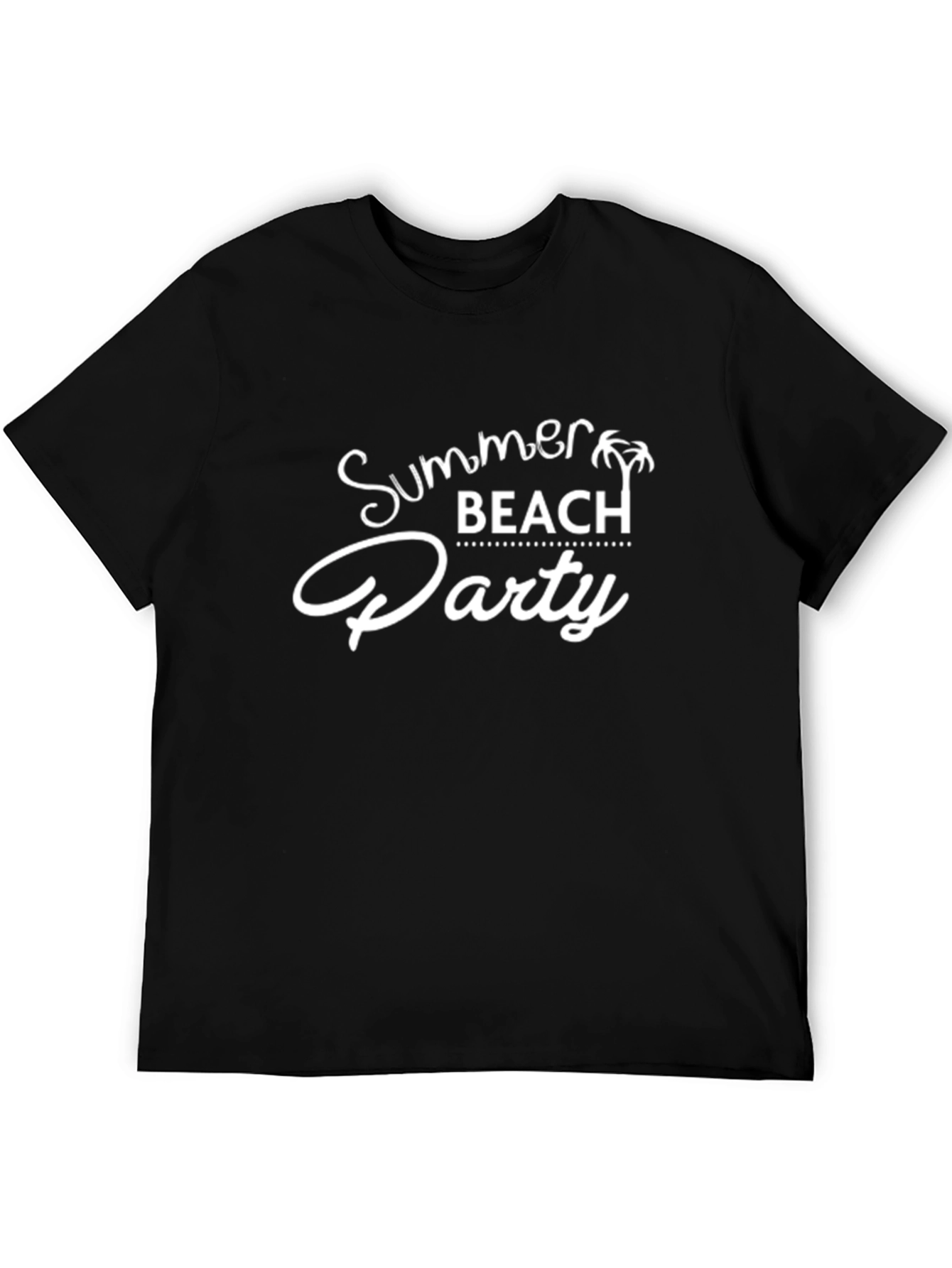 Summer Beach Party Graphic T-Shirt - Classic Black