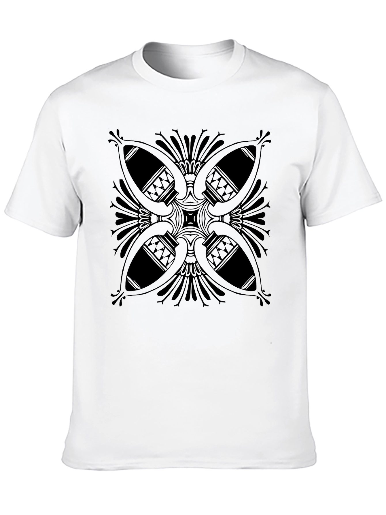 Geometric Print Black T-Shirt