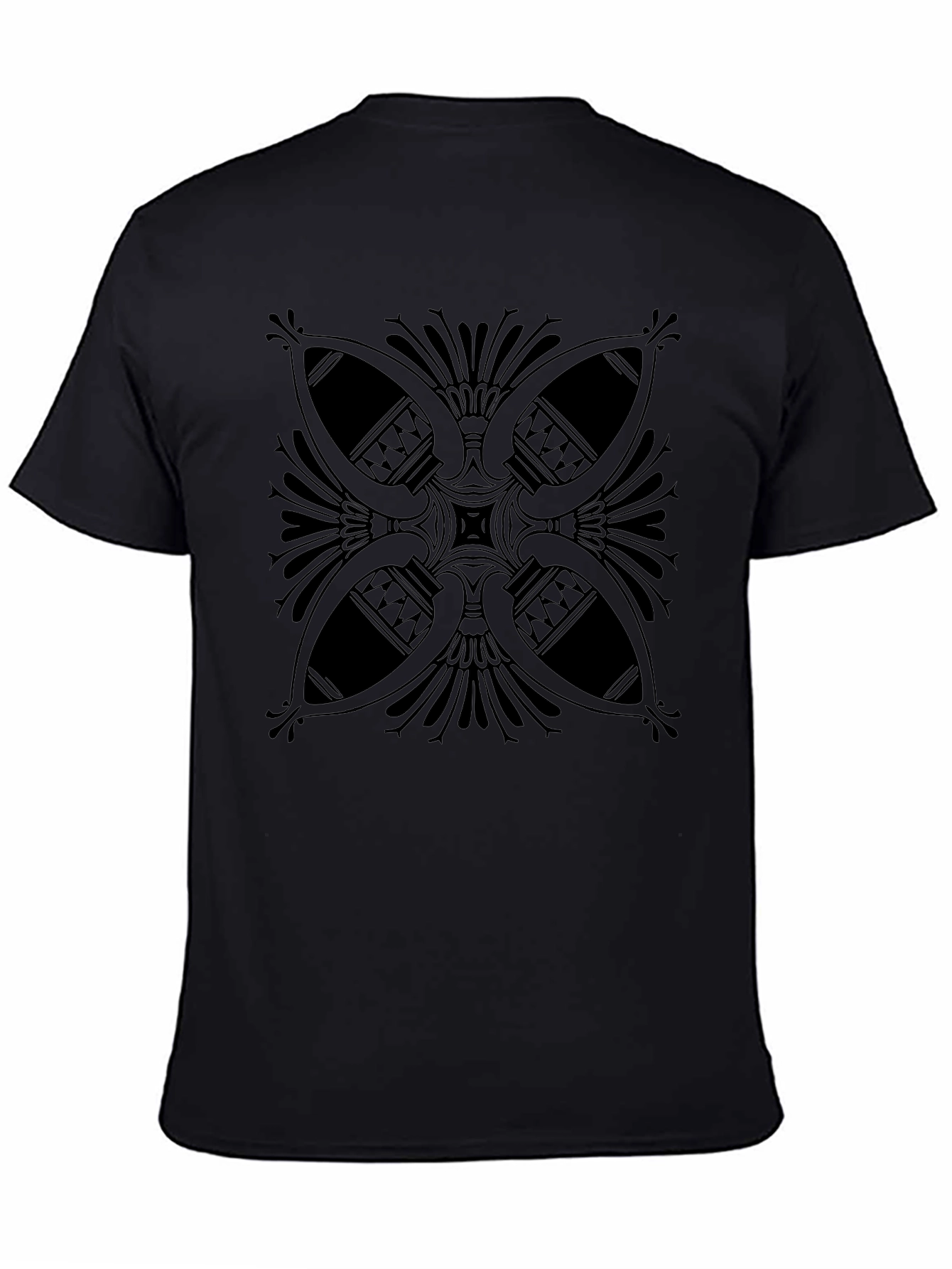Geometric Print Black T-Shirt