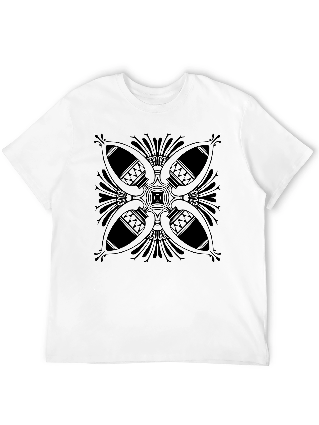 Geometric Print Black T-Shirt