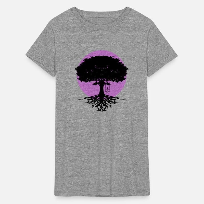Girl swinging on a tree