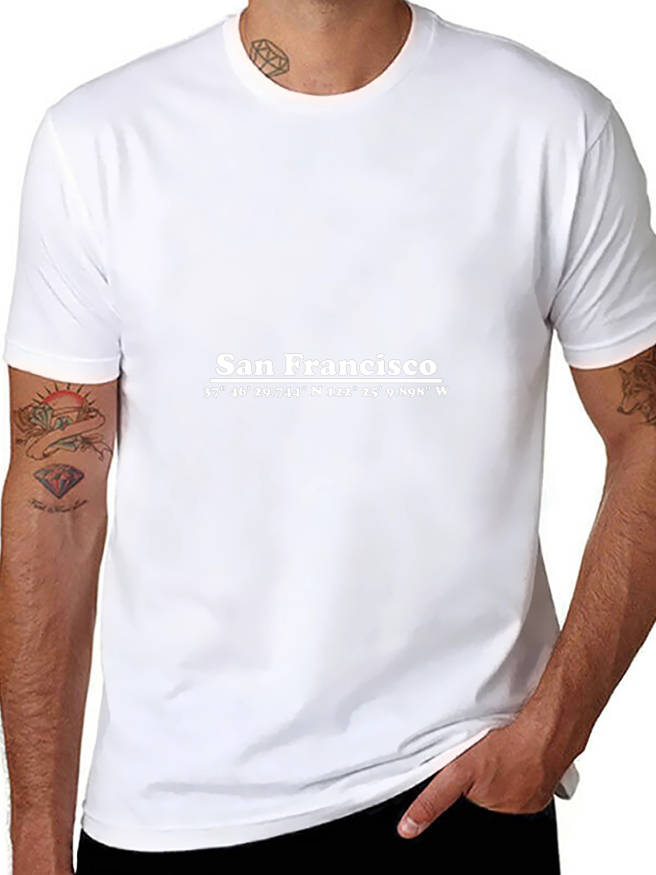 San Francisco Coordinates Black T-Shirt