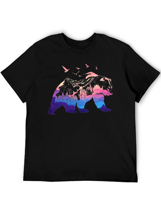 Nature Bear Graphic Tee - Mens Black T-Shirt