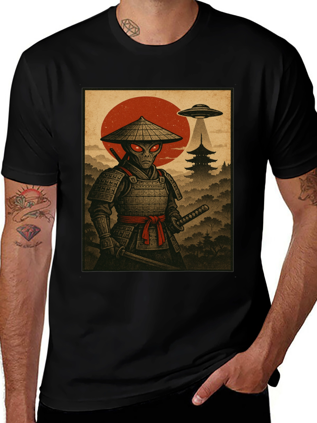 Alien Samurai T-Shirt: Sci-Fi Meets Ancient Warrior