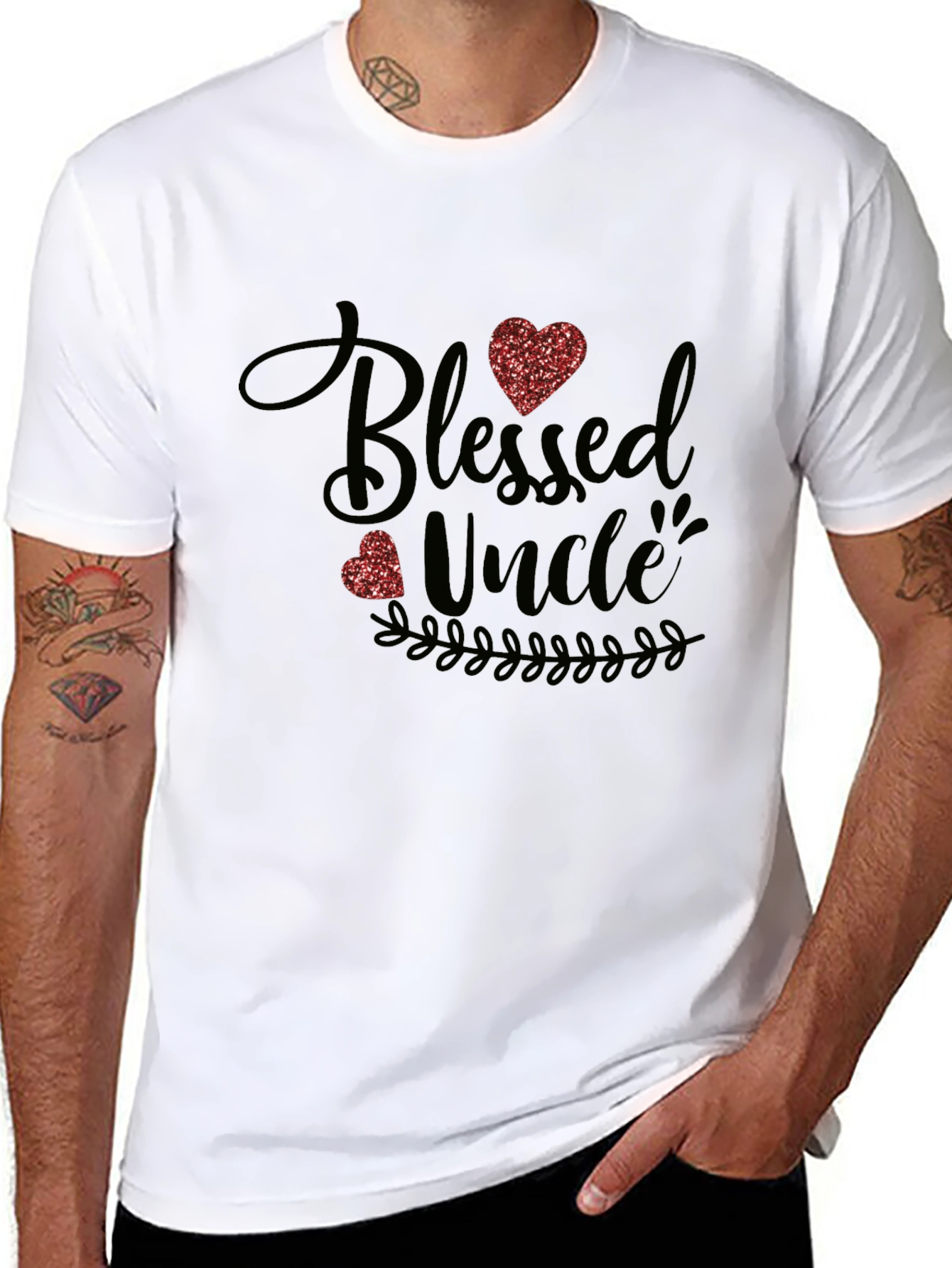 Blessed Uncle Graphic T-Shirt - Black