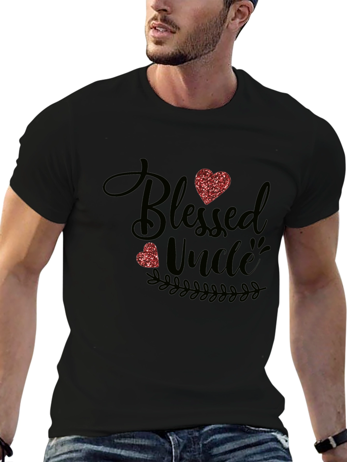 Blessed Uncle Graphic T-Shirt - Black