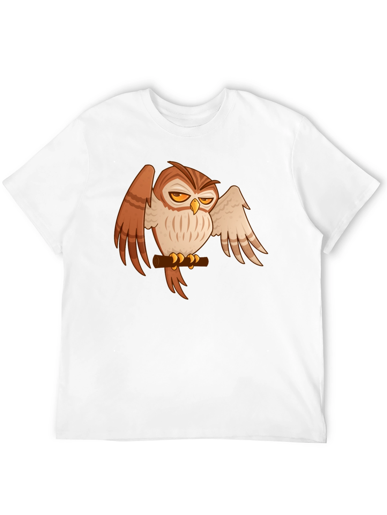 Black T-Shirt with Owl Print