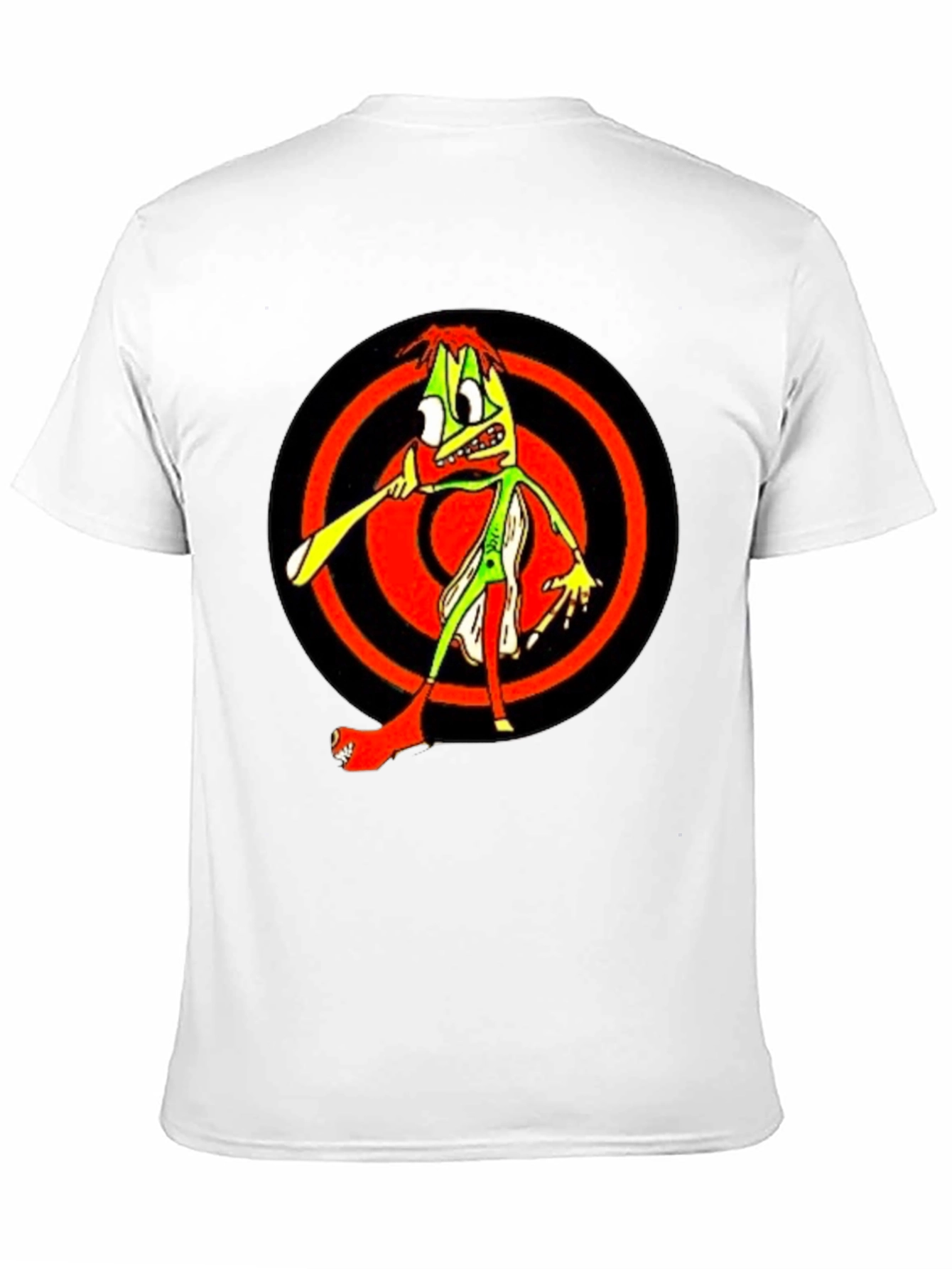 Mens Black Graphic T-Shirt - Weird Cartoon