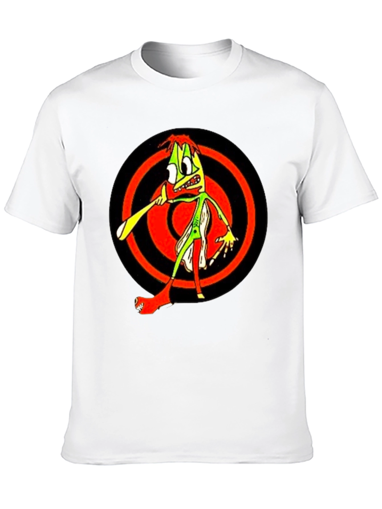 Mens Black Graphic T-Shirt - Weird Cartoon