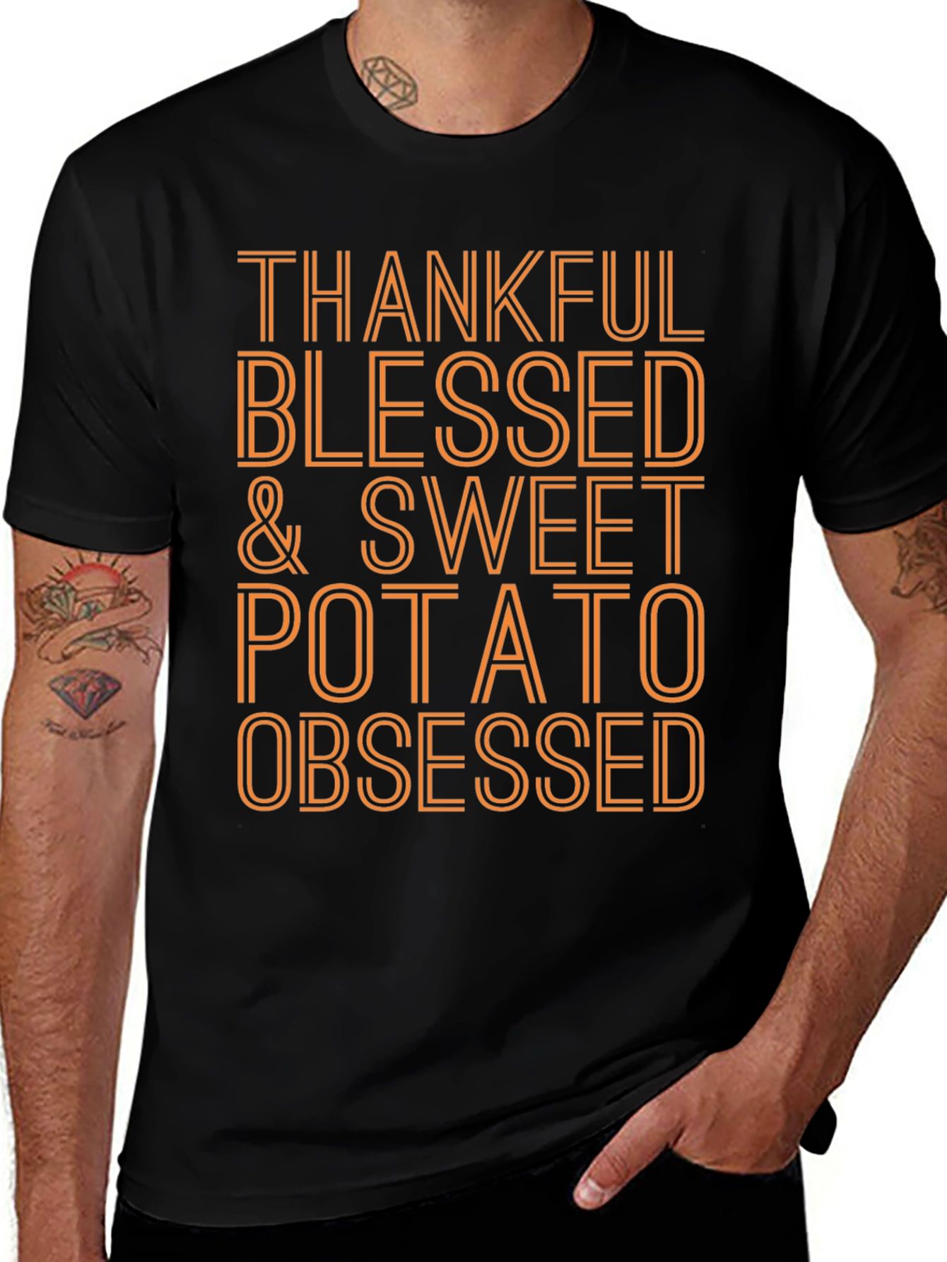Thankful Blessed & Sweet Potato Obsessed T-Shirt