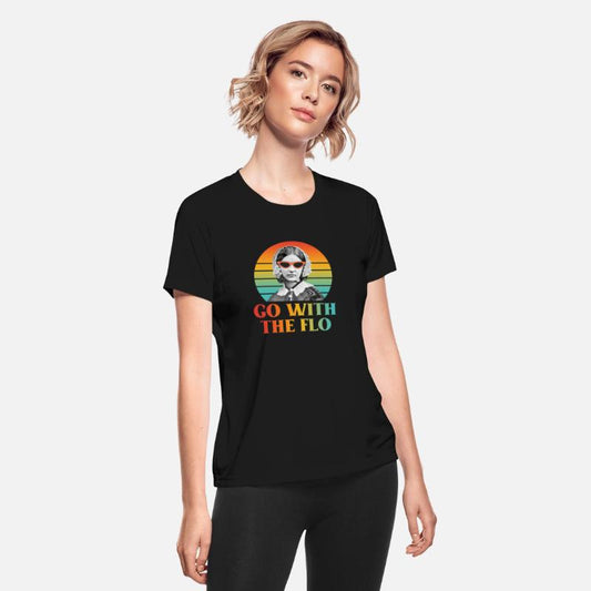 Go With The Flo Funny Nurse Retro Quote