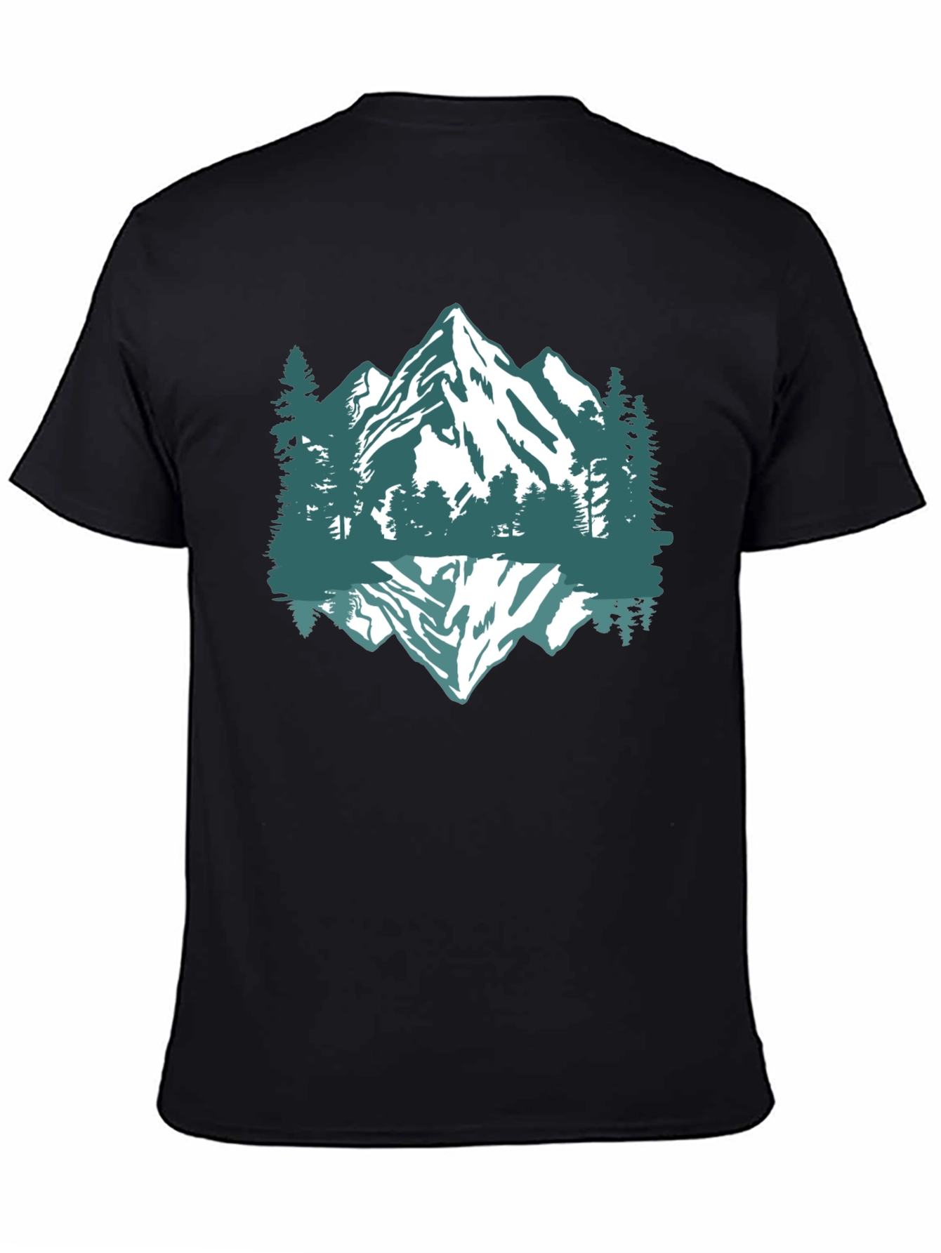 Mountain Reflection Graphic Tee - Black