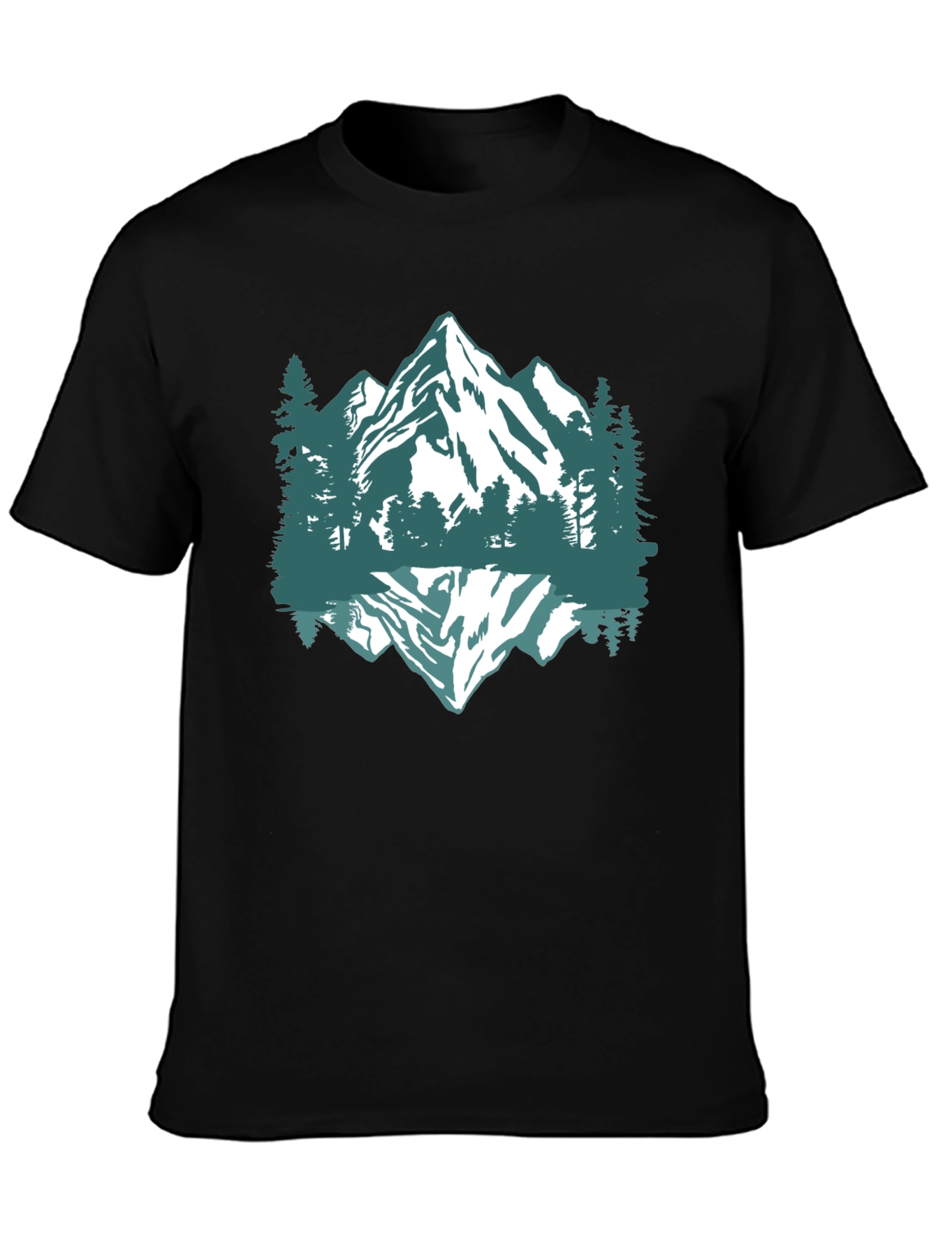 Mountain Reflection Graphic Tee - Black