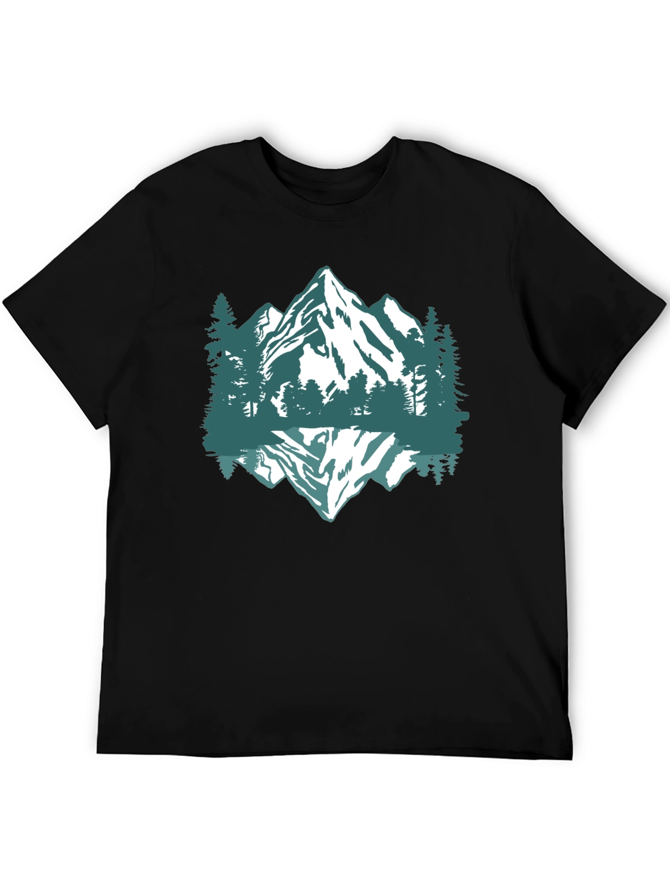 Mountain Reflection Graphic Tee - Black