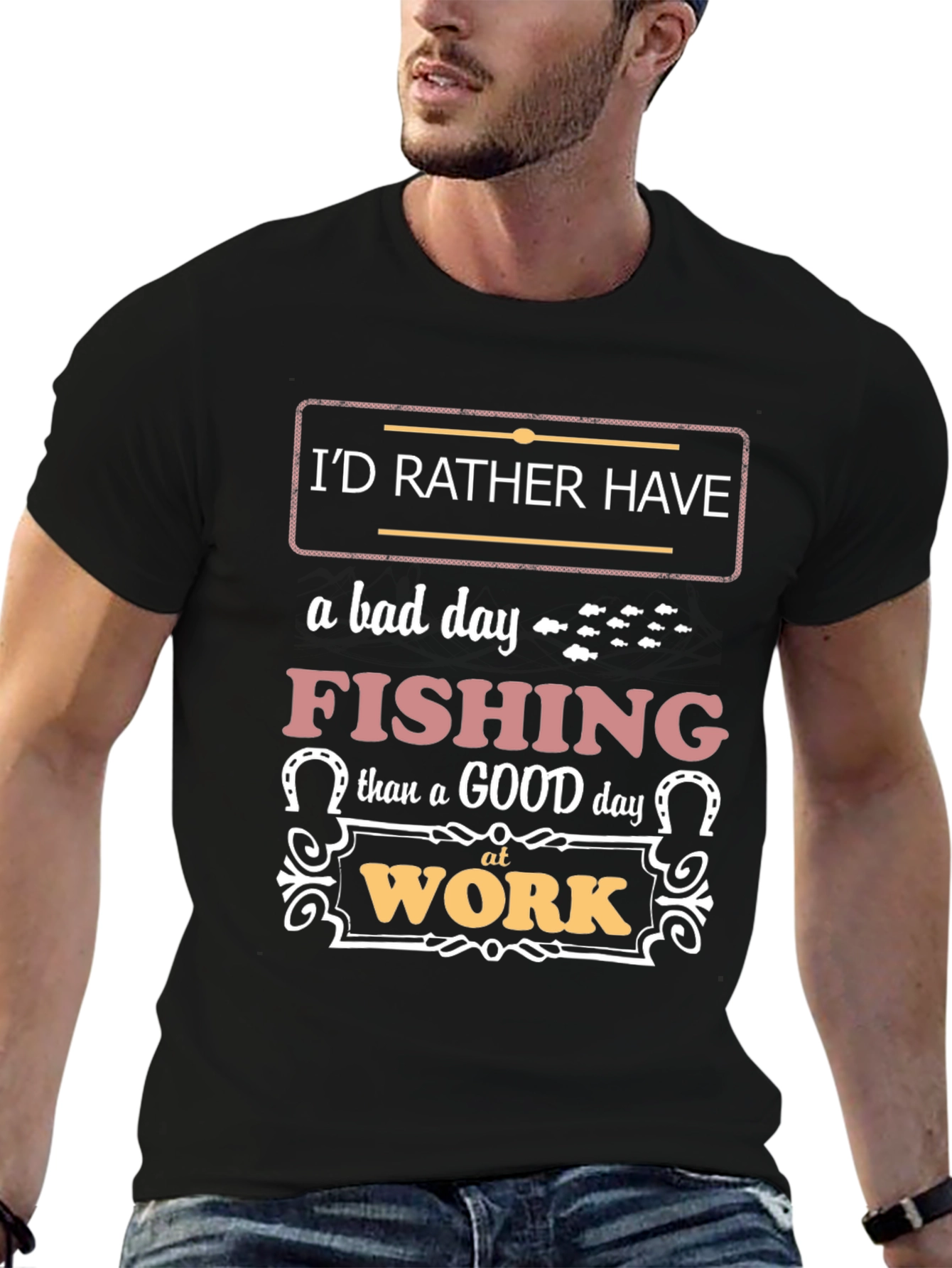 Fishing Over Work Graphic Tee