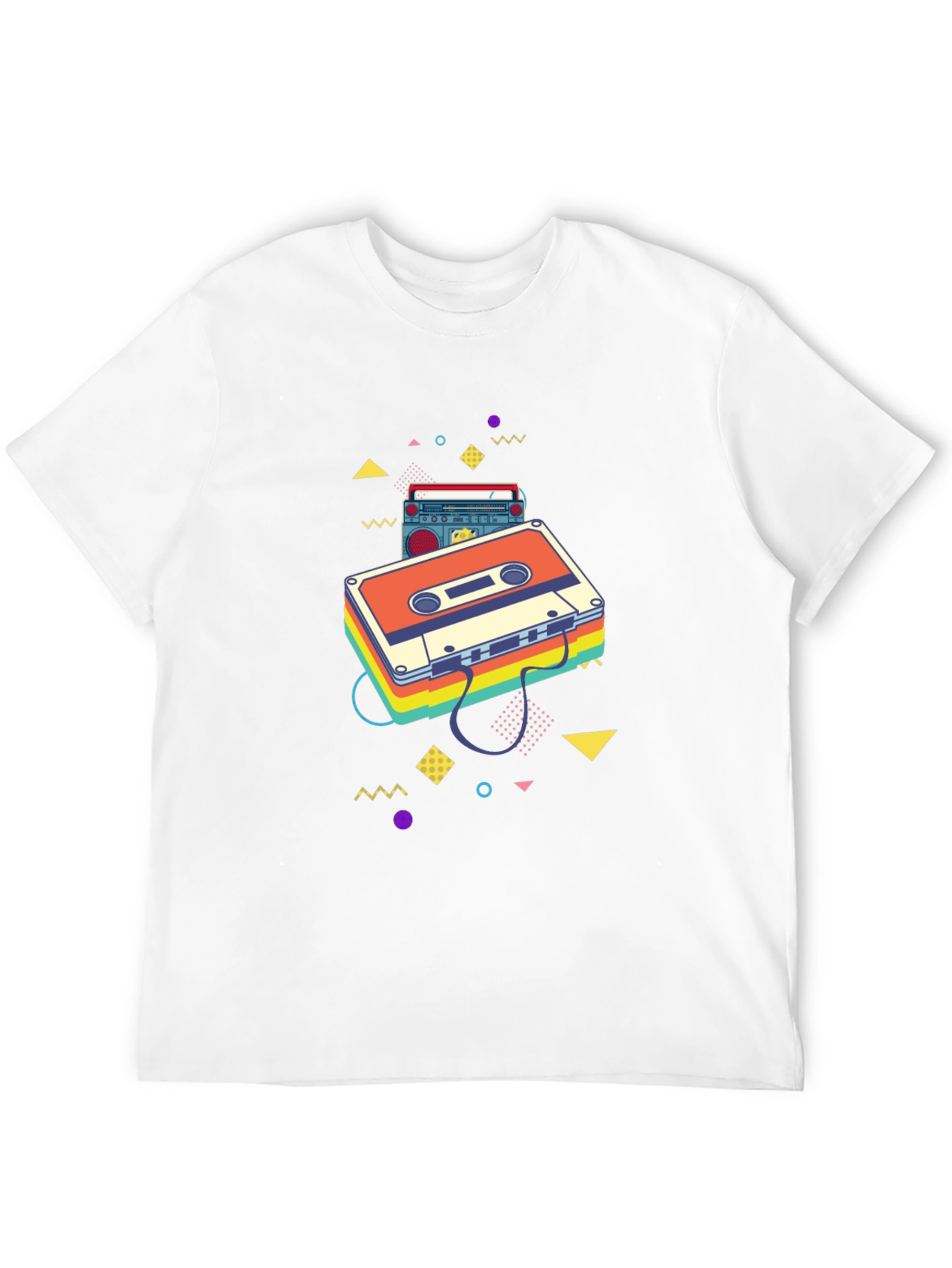 Retro Cassette Tape Graphic Tee - Black