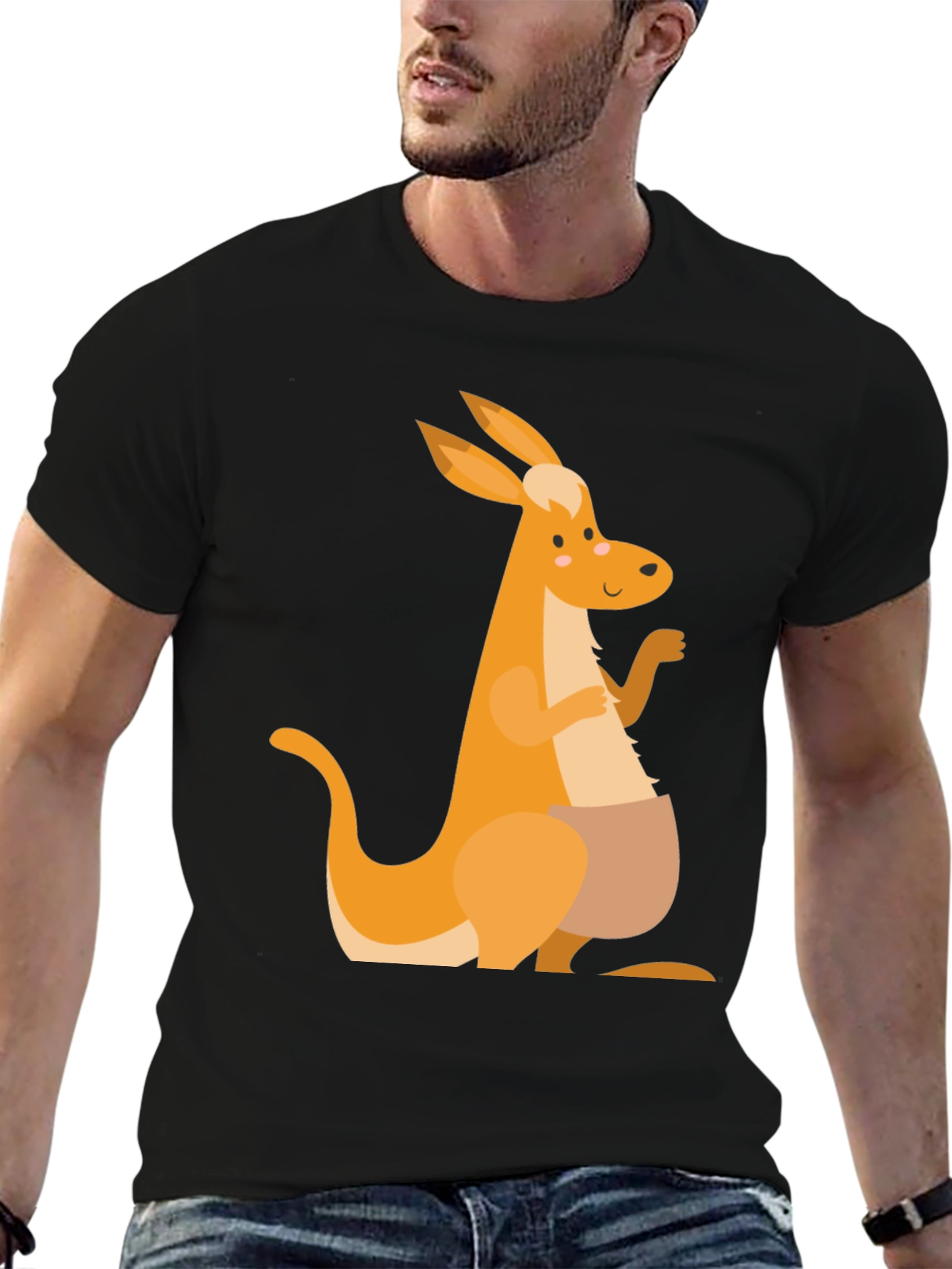 Kangaroo Graphic Tee - Mens Black T-Shirt
