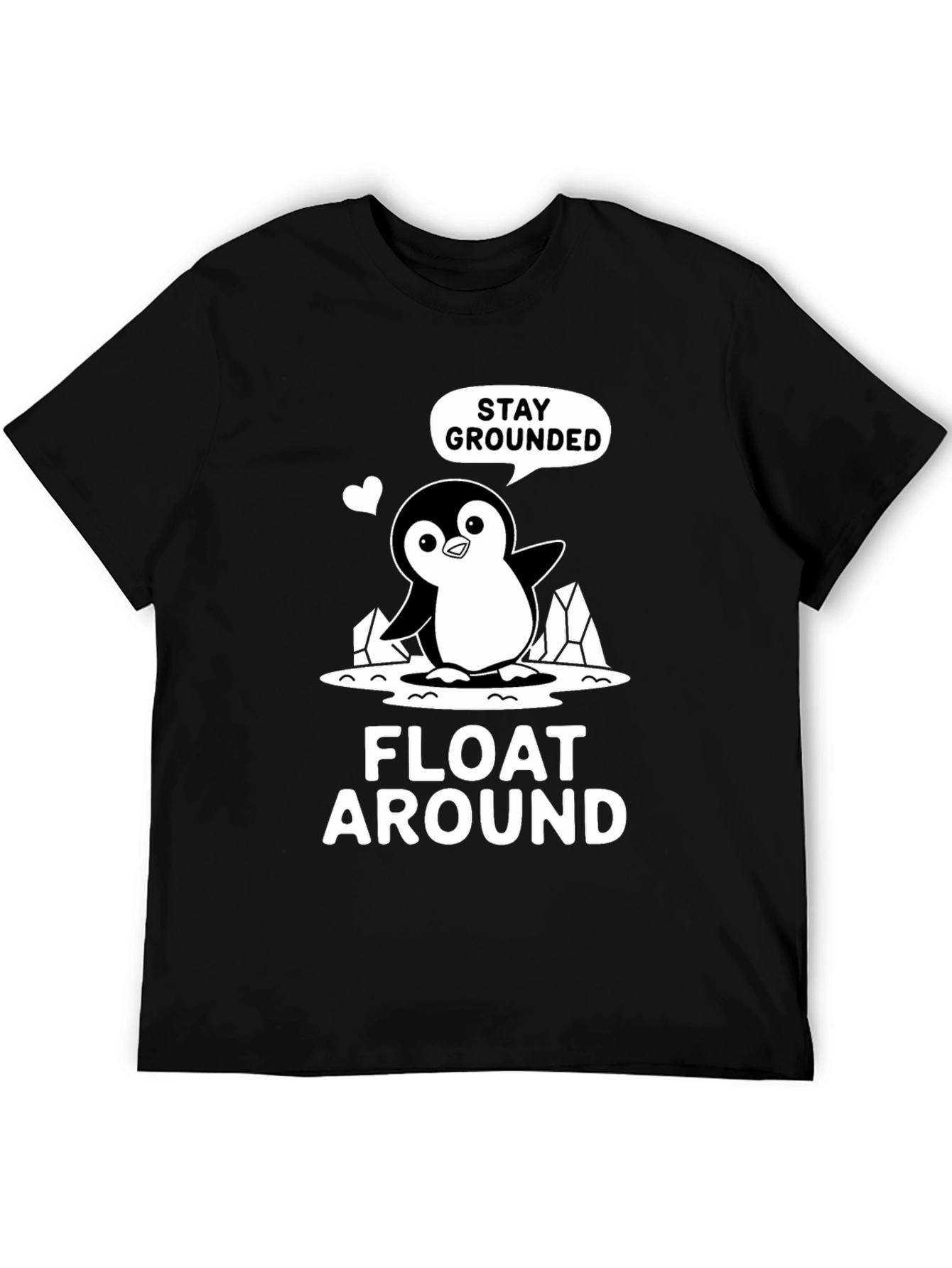 Stay Grounded Penguin Graphic Tee - Black