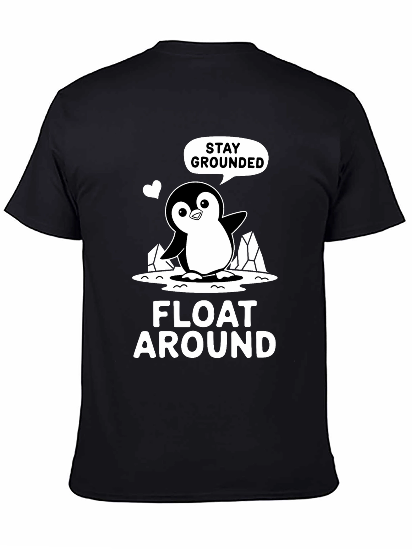 Stay Grounded Penguin Graphic Tee - Black