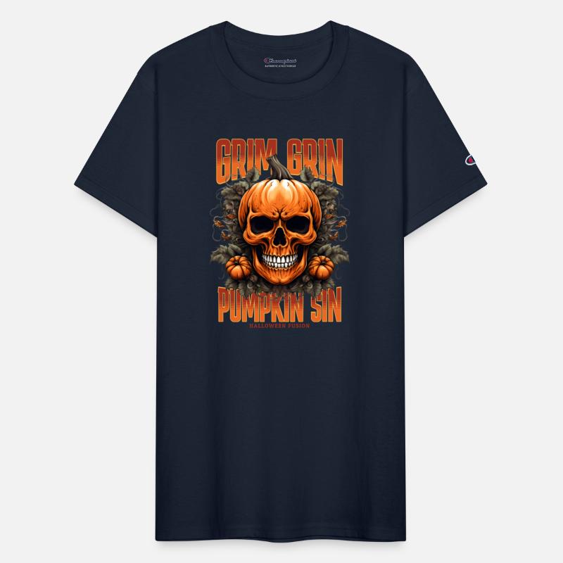 Grim Grin Pumpkin Sin Halloween Skull
