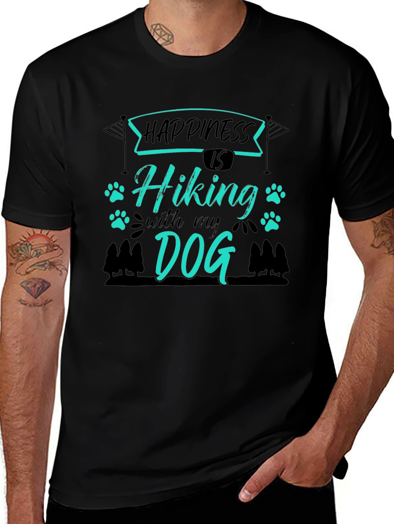 Happiness is Hiking with My Dog Tee