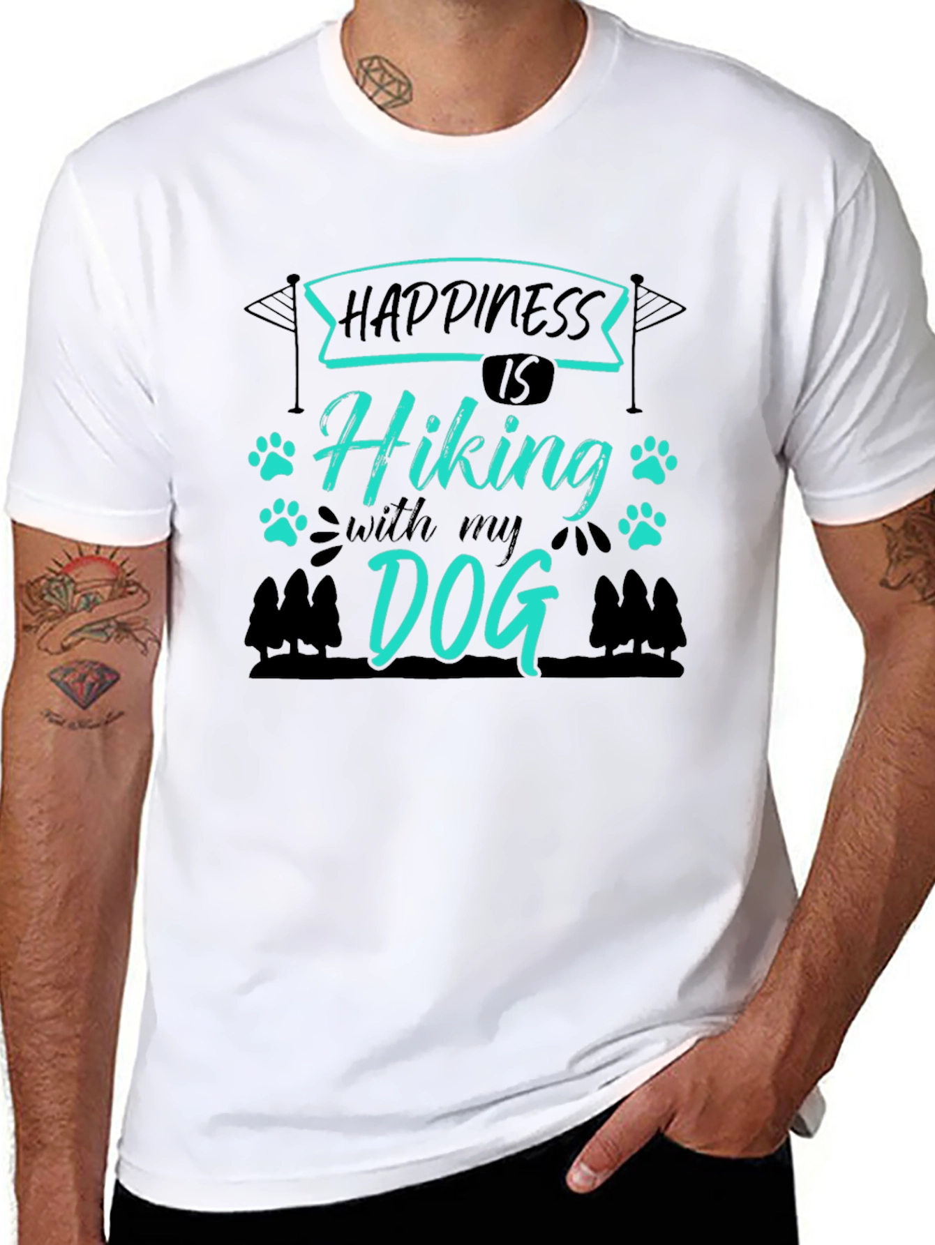 Happiness is Hiking with My Dog Tee