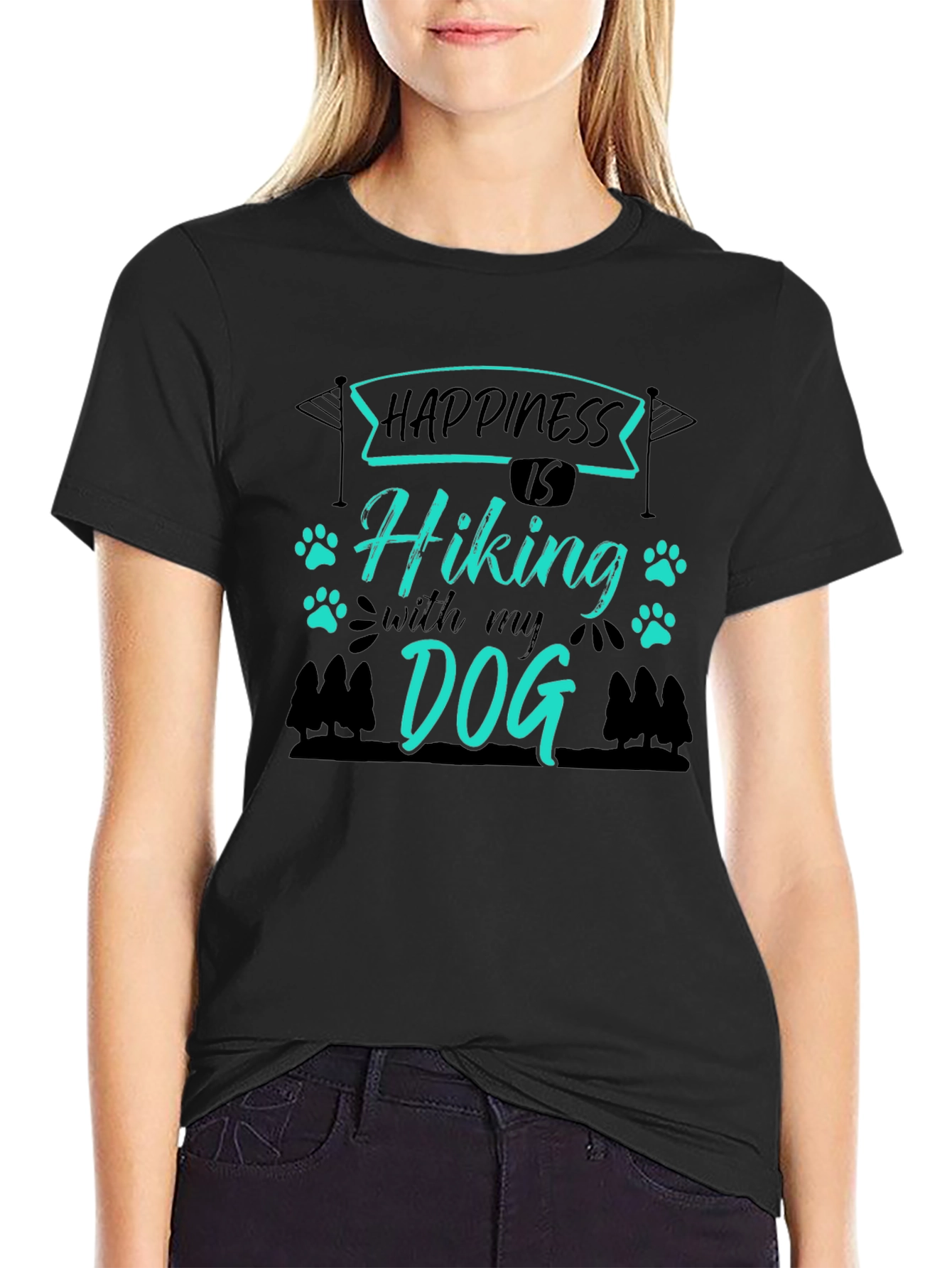 Happiness is Hiking with My Dog Tee