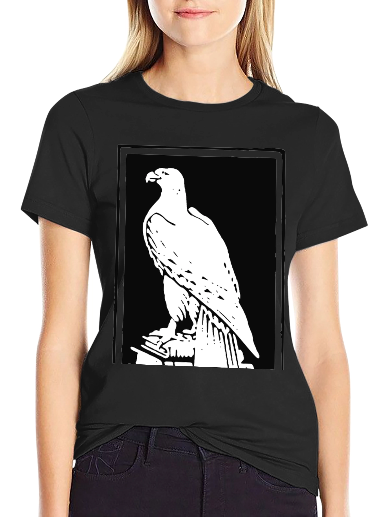 Eagle Graphic Tee - Bold Black Cotton Comfort