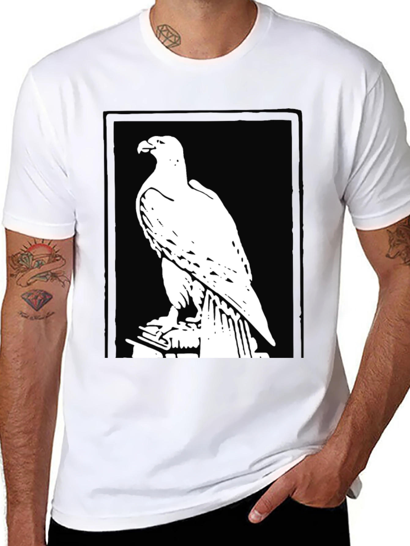 Eagle Graphic Tee - Bold Black Cotton Comfort