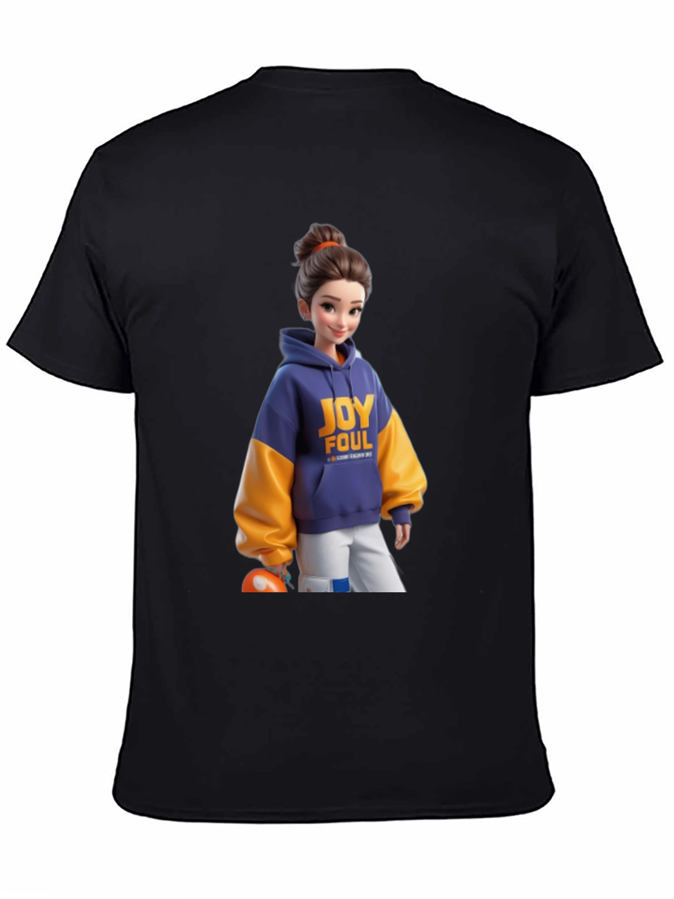 Cartoon Girl Black T-Shirt