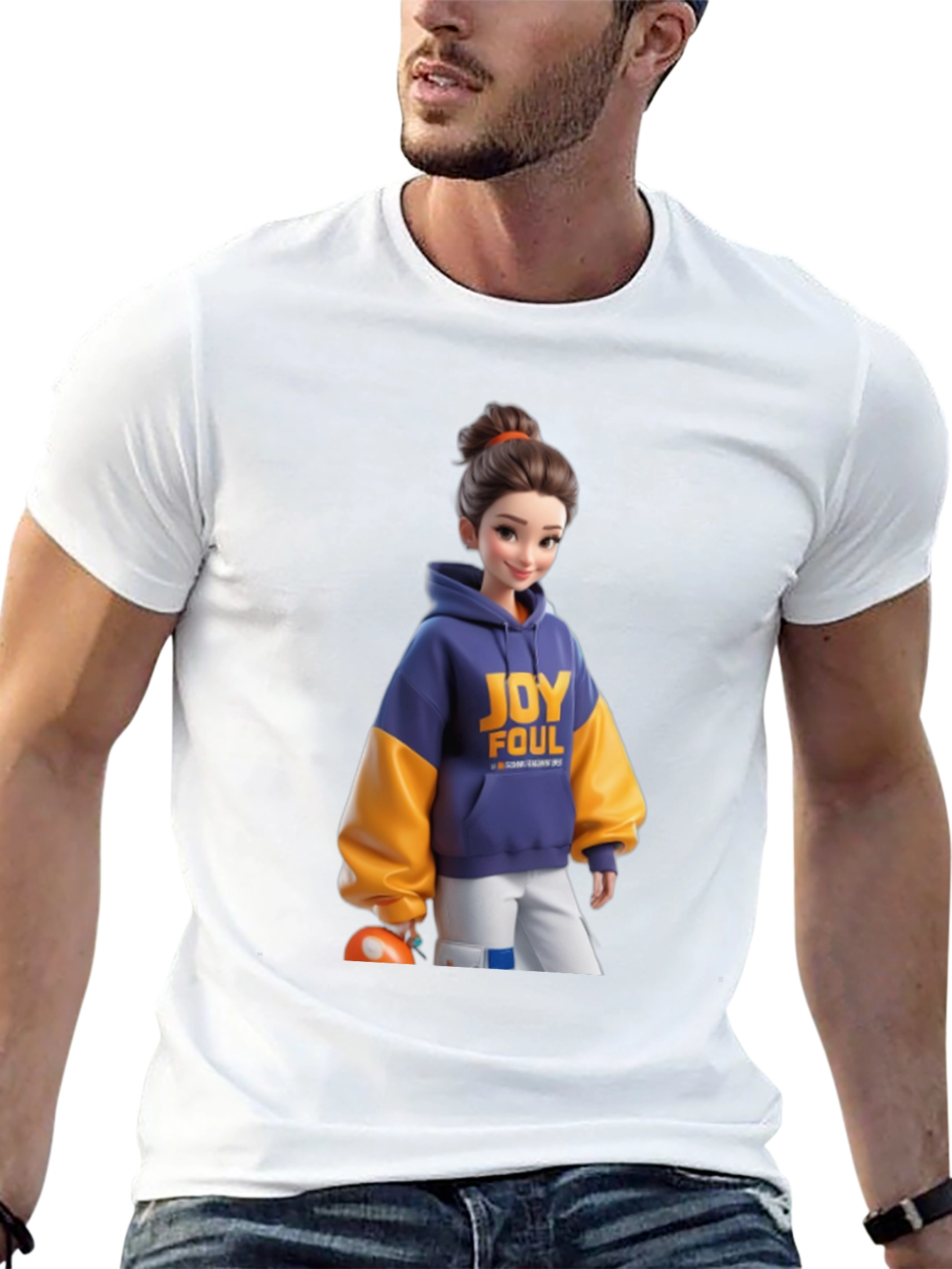 Cartoon Girl Black T-Shirt