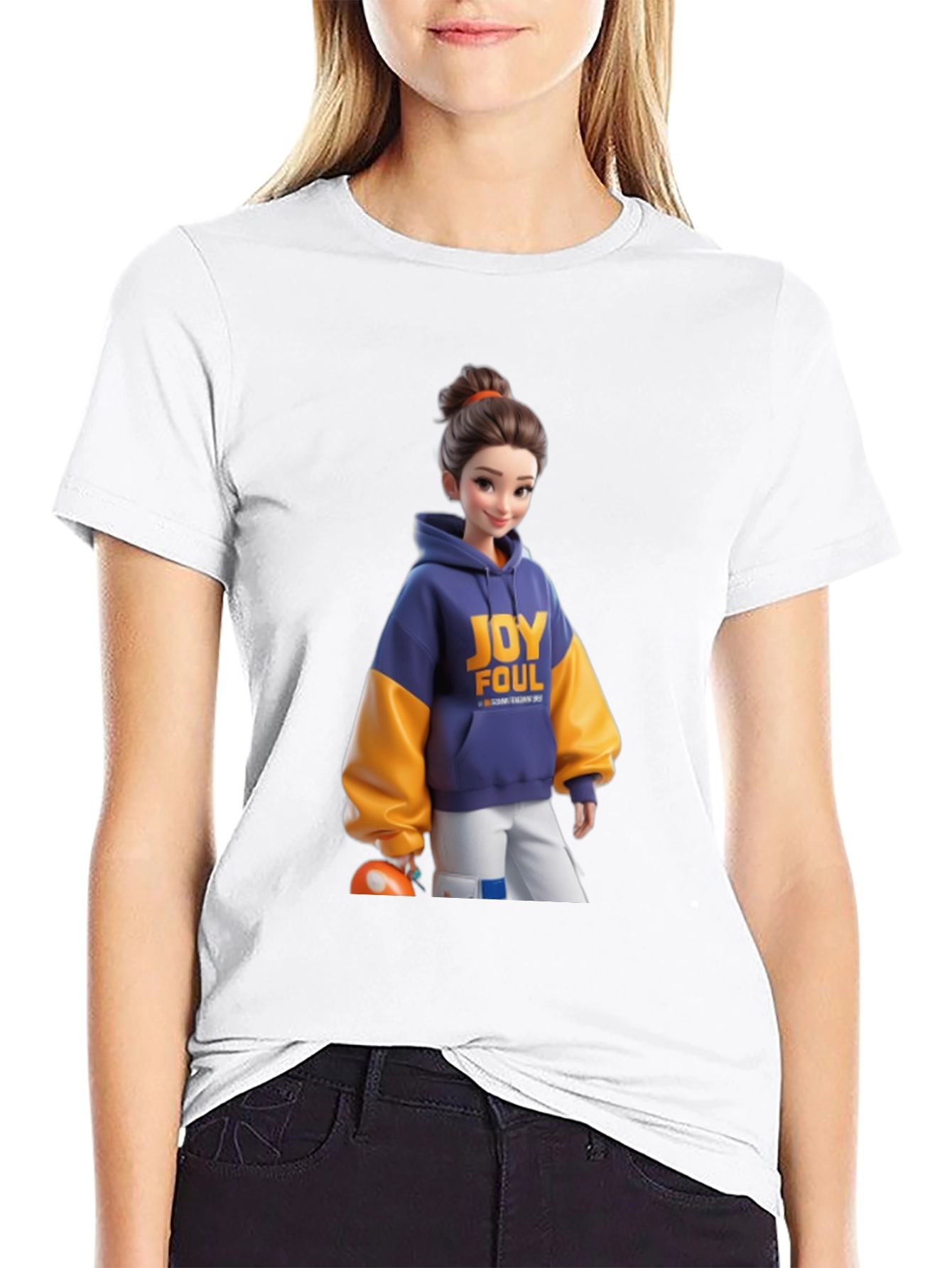 Cartoon Girl Black T-Shirt