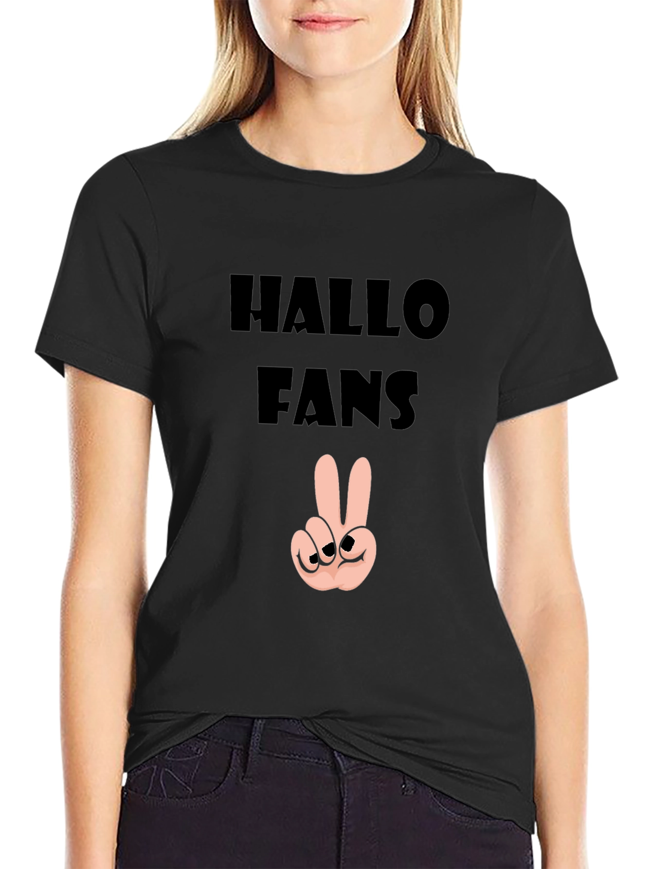 Hallo Fans Black Graphic Tee