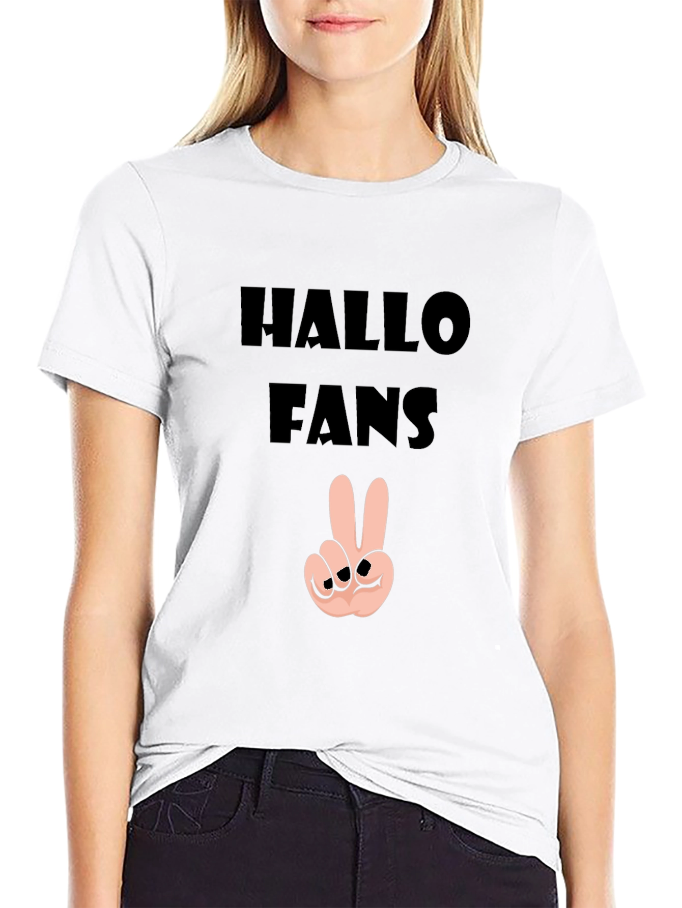 Hallo Fans Black Graphic Tee