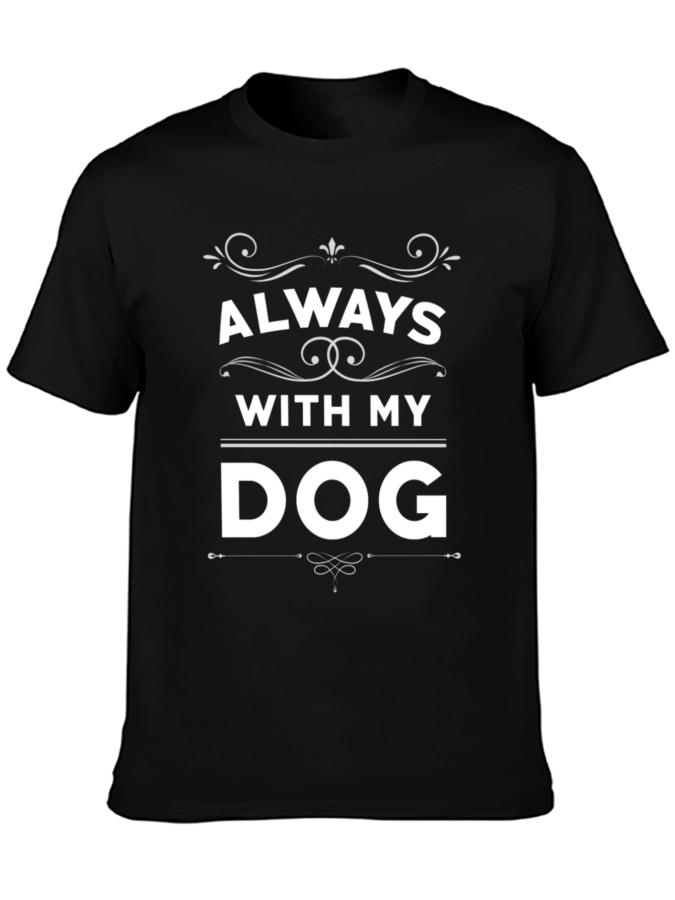 Always With My Dog Black Graphic Tee