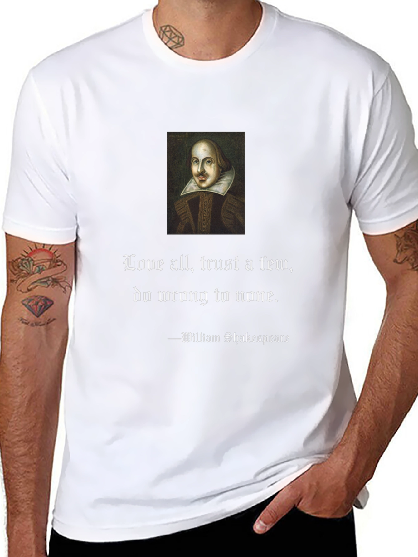 Shakespeare Quote T-Shirt - Love All Trust Few